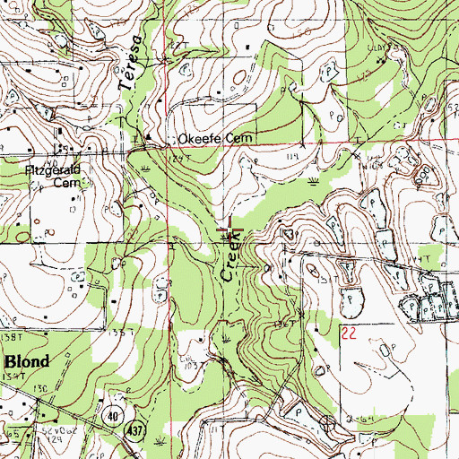 Topographic Map of Teresa Branch, LA