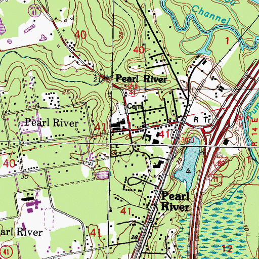 Topographic Map of Pearl River, LA