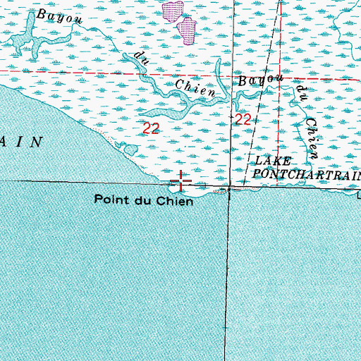Topographic Map of Point du Chien, LA