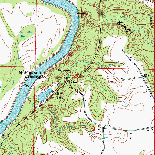 Topographic Map of Kings (historical), AL