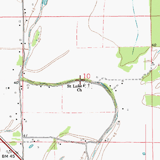 Topographic Map of Saint Luke Church, LA
