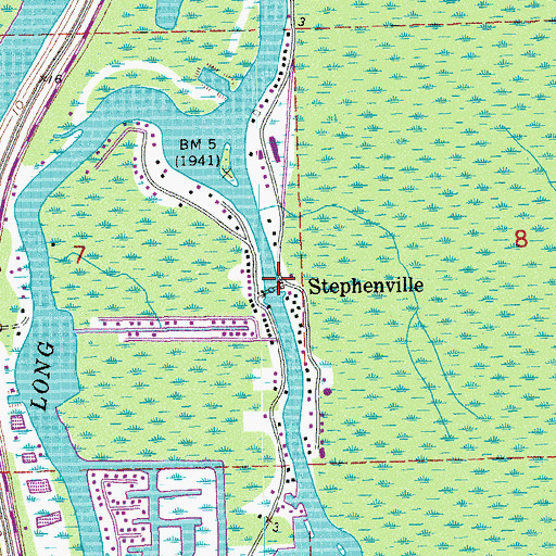 Topographic Map of Stephenville, LA