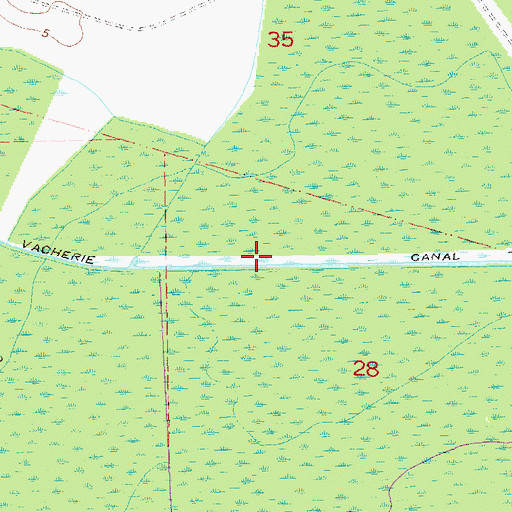 Topographic Map of Vacherie Canal, LA