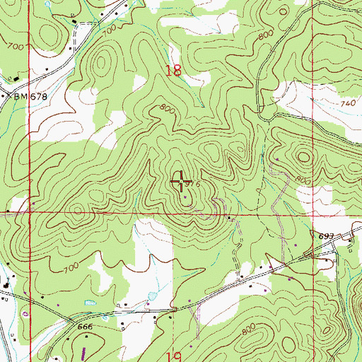Topographic Map of Cherry Hill, AL