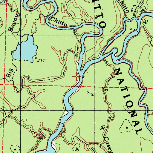 Topographic Map of West Bogue Chitto, LA