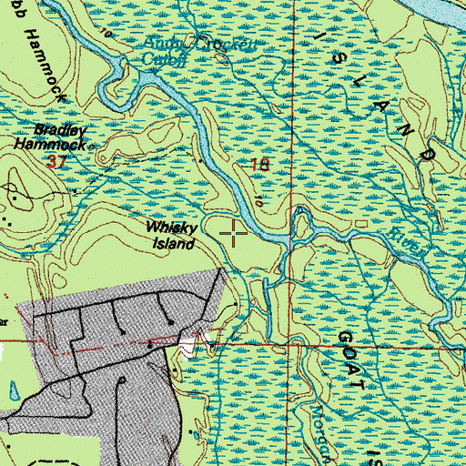 Topographic Map of Whisky Island, LA