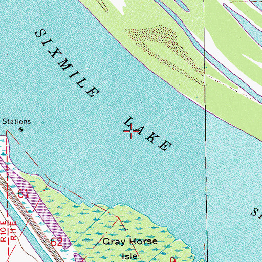 Topographic Map of Yellow Bayou, LA