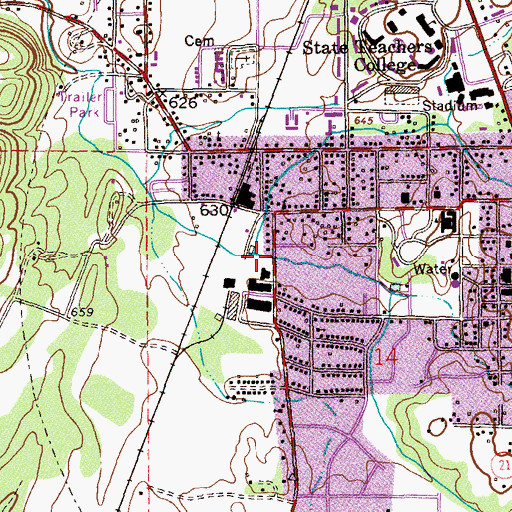 Topographic Map of Hanes Branch, AL