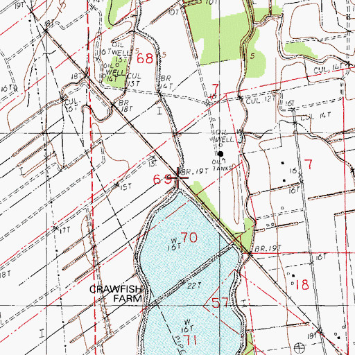 Topographic Map of Ward Three, LA