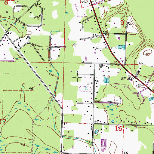 Topographic Map of Ward Six, LA