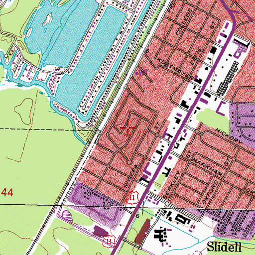 Topographic Map of Delwood, LA