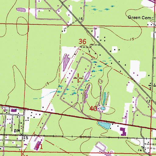 Topographic Map of Oak Manor Estates, LA
