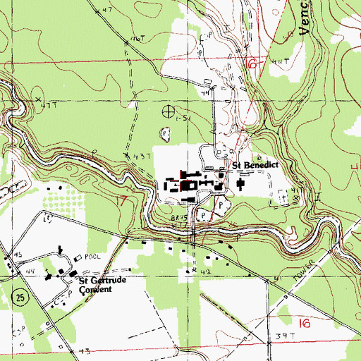 Topographic Map of Saint Joseph Abbey and Seminary College, LA