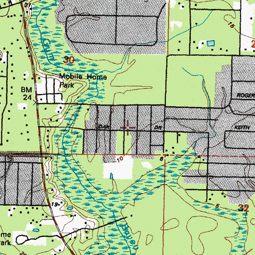 Topographic Map of Timber Lake Estates, LA