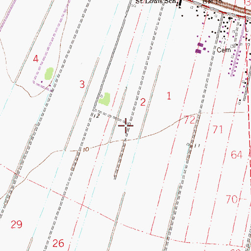 Topographic Map of Saint Alice Plantation (historical), LA