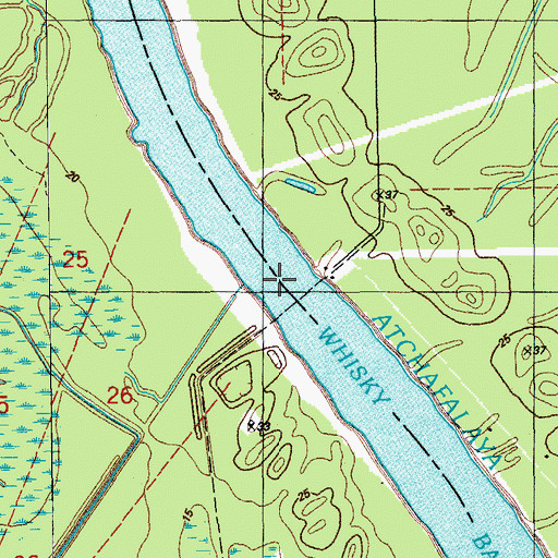 Topographic Map of Whiskey Bay (historical), LA