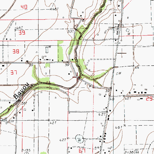 Topographic Map of Guidrys Bridge, LA