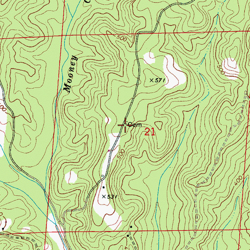 Topographic Map of Hubbard Cemetery, AL