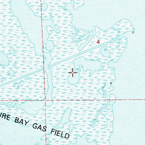 Topographic Map of Treasure Island Gas Field, LA
