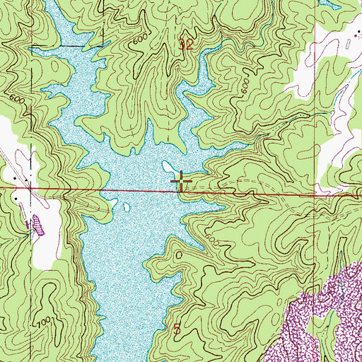 Topographic Map of Arley Landing, AL