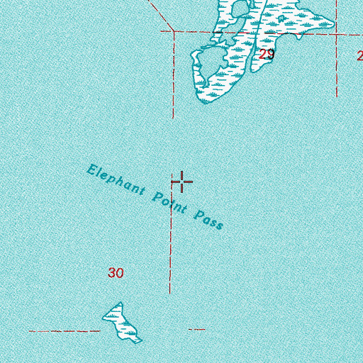 Topographic Map of Elephant Point Pass, LA