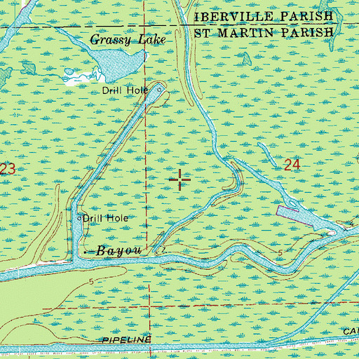 Topographic Map of Lake Murphy Oil Field, LA