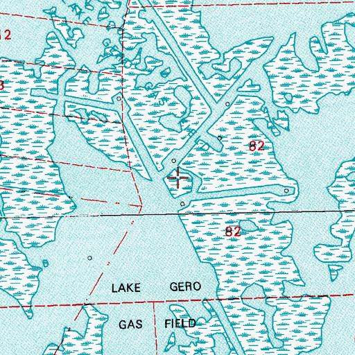 Topographic Map of Lake Gero Gas Field, LA