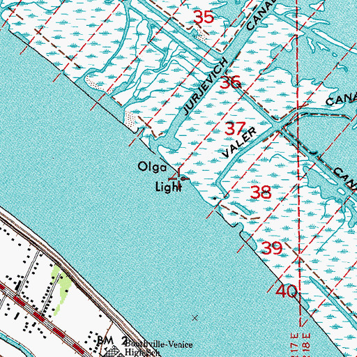 Topographic Map of Olga Light, LA