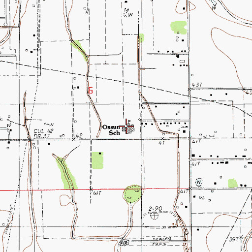 Topographic Map of Ossun Elementary School, LA