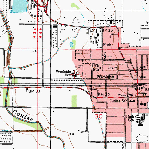 Topographic Map of WESTSIDE ELEMENTARY SCHOOL, LA