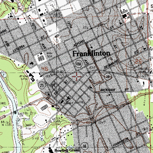Topographic Map of Franklinton, LA