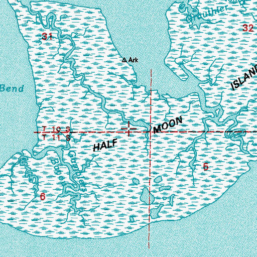 Topographic Map of Half Moon Island, LA