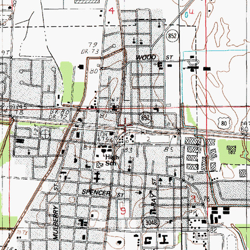 Topographic Map of Rayville, LA