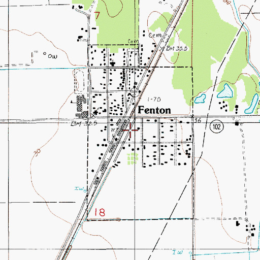 Topographic Map of Fenton Post Office, LA