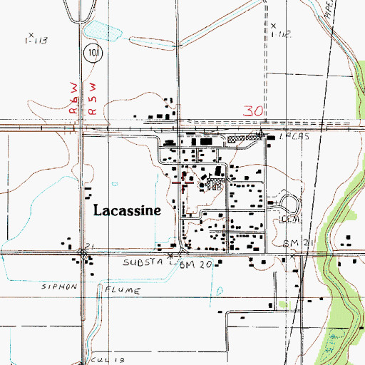 Topographic Map of Lacassine Post Office, LA