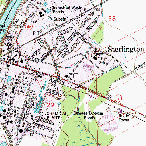 Topographic Map of Sterlington Post Office, LA