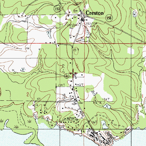Topographic Map of Creston Post Office, LA