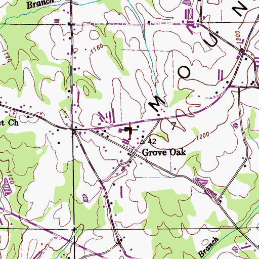 Topographic Map of Grove Oak School, AL