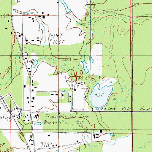 Topographic Map of KVCL-FM (Winnfield), LA