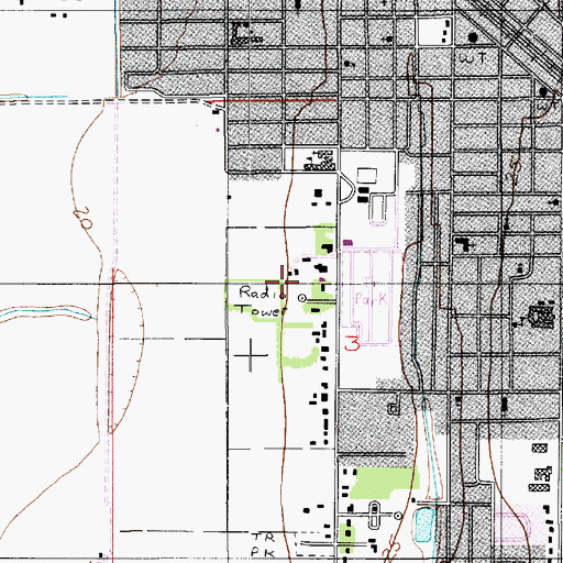 Topographic Map of KJEF-AM (Jennings), LA