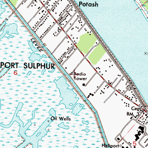 Topographic Map of KAGY-AM (Port Sulphur), LA