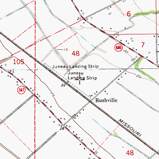 Topographic Map of Geralds Airstrip (historical), LA