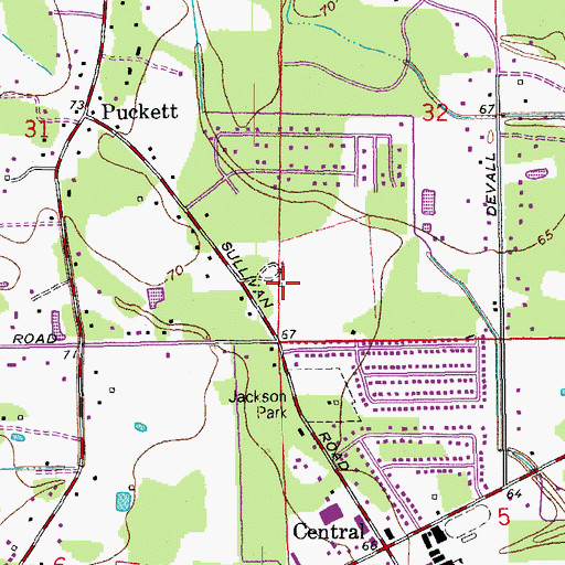 Topographic Map of Triangle J Airport (historical), LA