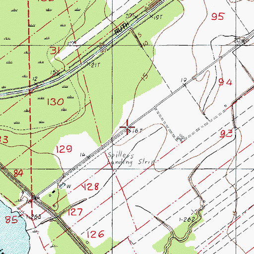 Topographic Map of Spillers Club Airport, LA