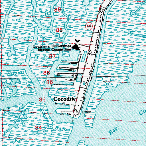 Topographic Map of Houma Terrebonne Heliport, LA