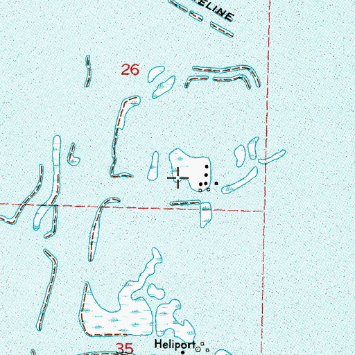 Topographic Map of West Delta Brock 30 Terminal Seaplane Base, LA
