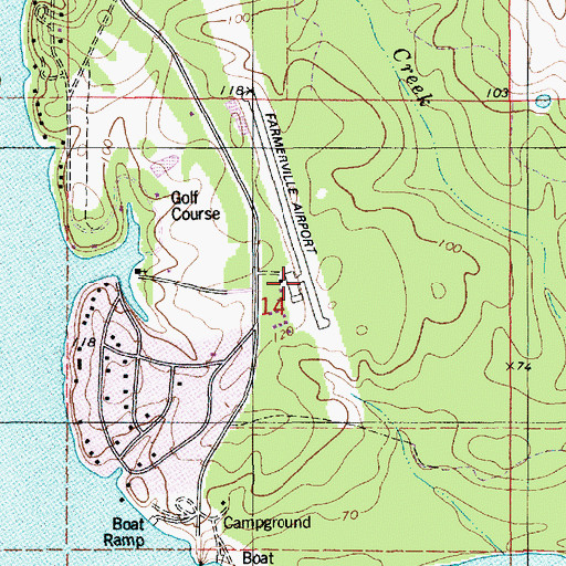 Topographic Map of Union Parish Airport, LA