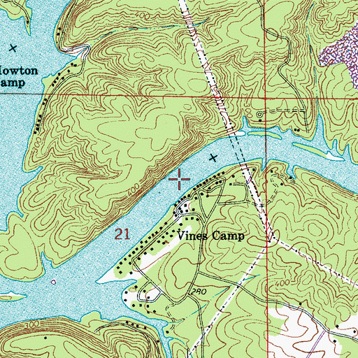 Topographic Map of Glaze Ferry (historical), AL