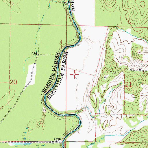 Topographic Map of Loggy Bayou Plantation Airport (historical), LA