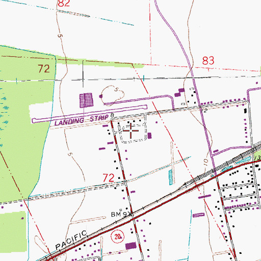 Topographic Map of Transco Schriever Heliport, LA